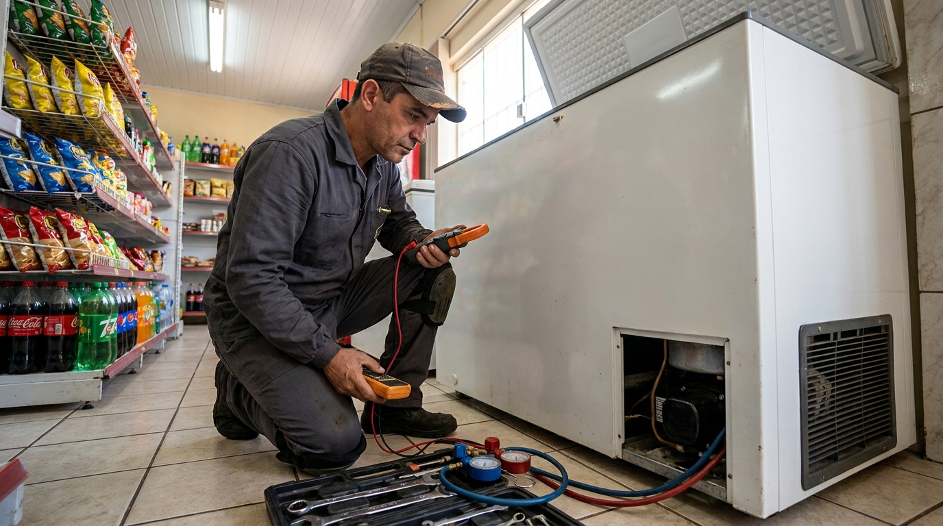 Reparo na placa eletrônica do freezer em Betim‑MG